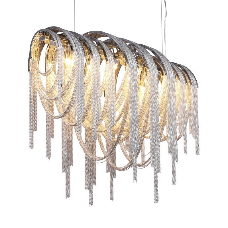 Quasten Kronleuchter Designer Pendelleuchte Silber Gold Farbe