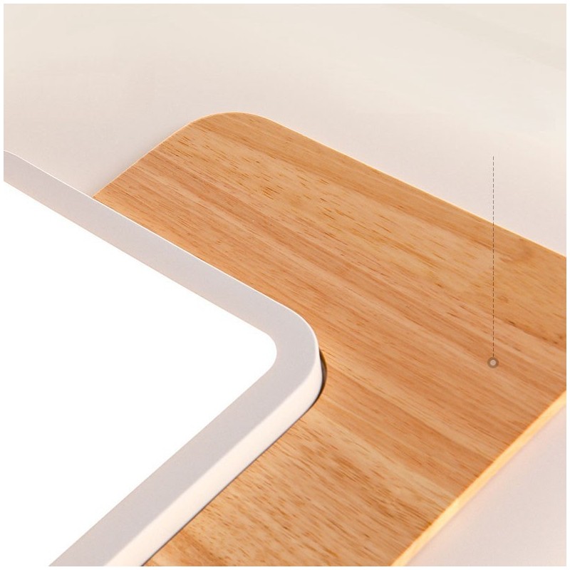 Dimmbare, moderne, zeitgenössische Deckenleuchten im nordischen Stil aus Holz im rechteckigen Stil mit Fernbedienung, können auch als Wandleuchten verwendet werden