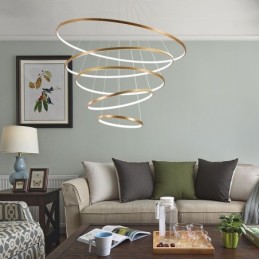 Große 4 Ringe 5 Ringe Schwarz Weiß Gold Pendelleuchte Modernes Design