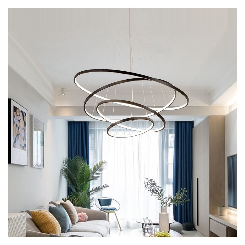 Große 4 Ringe 5 Ringe Schwarz Weiß Gold Pendelleuchte Modernes Design