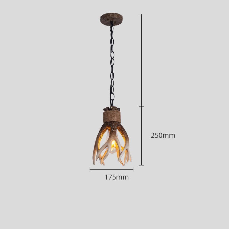 Ein Licht Rustikale Künstlerische Retro Geweih Antike Pendelleuchte