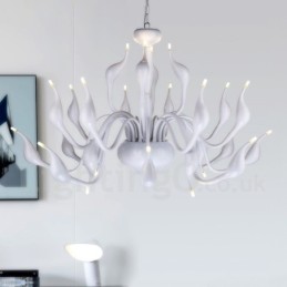 24 Lichter Moderne Swan Kronleuchter Licht G4 Weiß Beschichtung