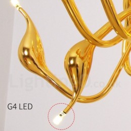 24 Lichter Moderne Schwan Kronleuchter Licht G4 Vergoldung