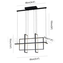 Dimmbare Pendelleuchte Modernes Design Vier Rechtecke