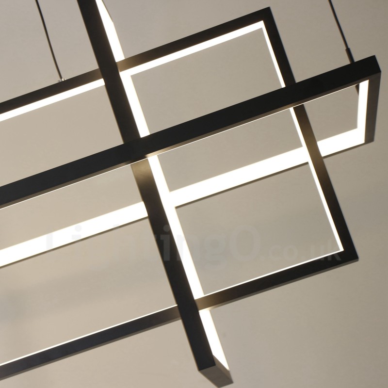 Dimmbare Pendelleuchte Modernes Design Vier Rechtecke