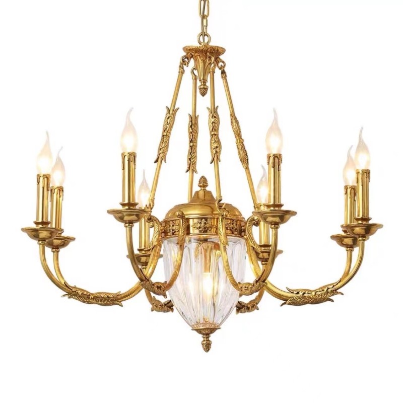 Luxus Französisch Alle Kupfer Kristall Kronleuchter Lampe Esszimmer leuchte Kronleuchter