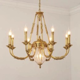 Luxus Französisch Alle Kupfer Kristall Kronleuchter Lampe Esszimmer leuchte Kronleuchter