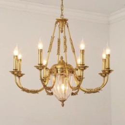 Luxus Französisch Alle Kupfer Kristall Kronleuchter Lampe Esszimmer leuchte Kronleuchter