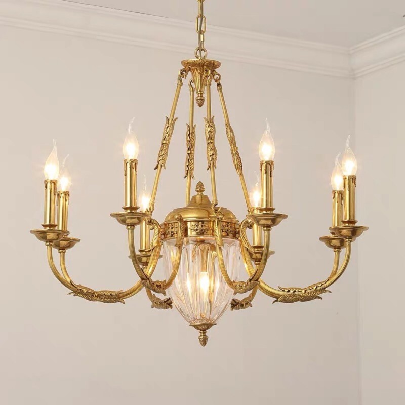 Luxus Französisch Alle Kupfer Kristall Kronleuchter Lampe Esszimmer leuchte Kronleuchter