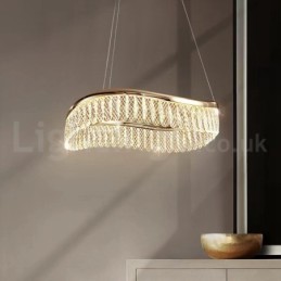 Quadratische Kristallpendelleuchte 1 2 Ringe K9 Kristall Innendeckenleuchte