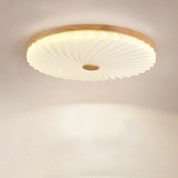 Nordische runde, schlichte und moderne Deckenleuchte aus Massivholz