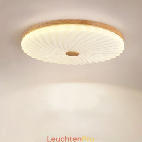 Nordische runde, schlichte und moderne Deckenleuchte aus Massivholz Nordische runde, schlichte und moderne Deckenleuchte aus Massivholz