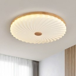 Nordische runde, schlichte und moderne Deckenleuchte aus Massivholz