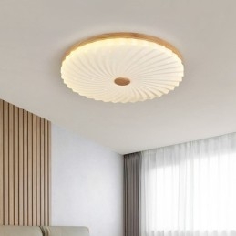 Nordische runde, schlichte und moderne Deckenleuchte aus Massivholz