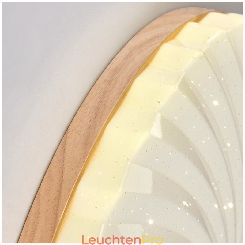 Nordische runde, schlichte und moderne Deckenleuchte aus Massivholz