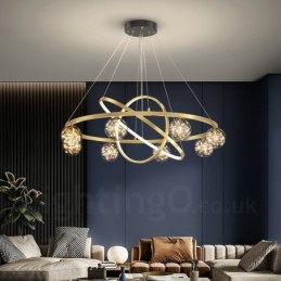 Nordische moderne Pendelleuchte mit goldenem Kreis