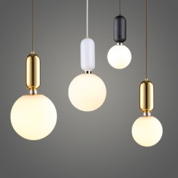 Moderne zeitgenössische Pendelleuchte mit Glasschirm