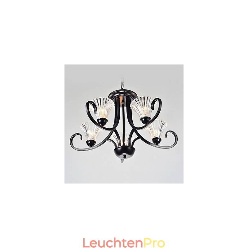 Vintage-Kronleuchter im europäischen Stil mit 5 Lichtern und gehörntem Arm