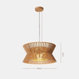 Vintage Holz Pendelleuchte