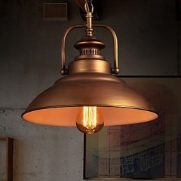 Retro-Pendelleuchte mit Schirm aus Metall im Old Factory-Stil
