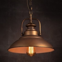 Retro-Pendelleuchte mit Schirm aus Metall im Old Factory-Stil