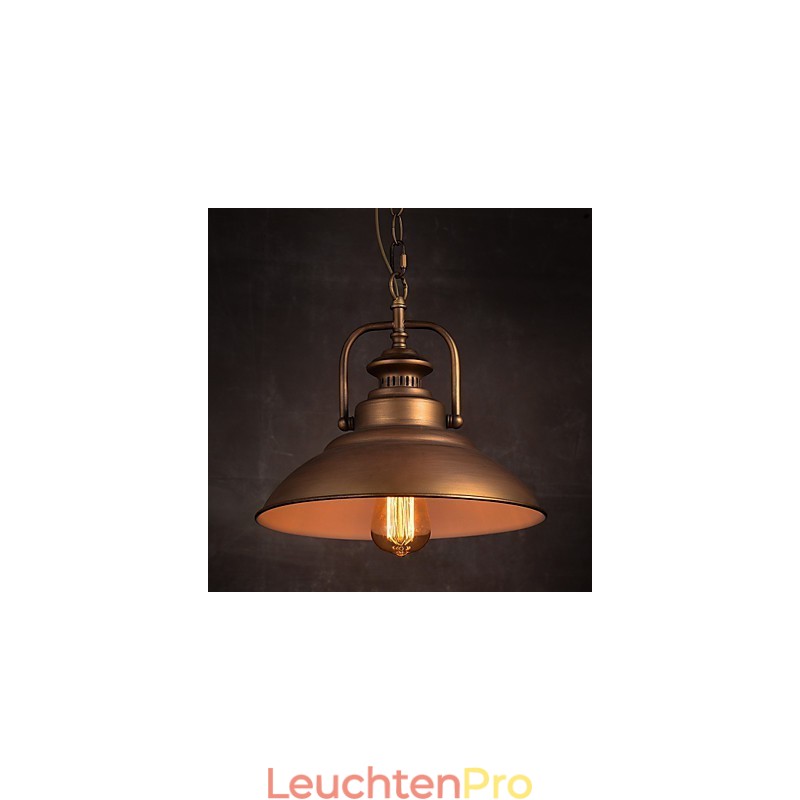 Retro-Pendelleuchte mit Schirm aus Metall im Old Factory-Stil