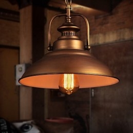 Retro-Pendelleuchte mit Schirm aus Metall im Old Factory-Stil