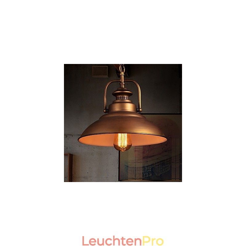 Retro-Pendelleuchte mit Schirm aus Metall im Old Factory-Stil