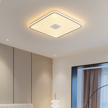 Moderne dimmbare quadratische Deckenleuchte mit Unterputzmontage, Vollspektrum-Augenschutz Moderne dimmbare quadratische Deckenleuchte mit Unterputzmontage, Vollspektrum-Augenschutz