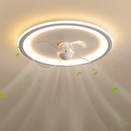 Nordic Round Ultradünnes, leises, unsichtbares, dimmbares, bündig montiertes Lüfterlicht, Vollspektrum-Augenschutz