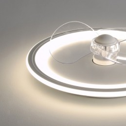 Nordic Round Ultradünnes, leises, unsichtbares, dimmbares, bündig montiertes Lüfterlicht, Vollspektrum-Augenschutz