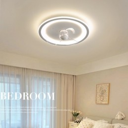 Nordic Round Ultradünnes, leises, unsichtbares, dimmbares, bündig montiertes Lüfterlicht, Vollspektrum-Augenschutz
