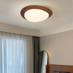 Dimmbare Deckenleuchte mit Vollspektrum-Augenschutz, nordische Log-Grain-Kieselsteine