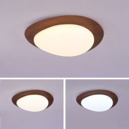 Dimmbare Deckenleuchte mit Vollspektrum-Augenschutz, nordische Log-Grain-Kieselsteine