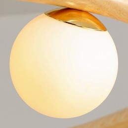 Nordic Ring Schlichter moderner Kronleuchter aus Holz mit Bohnenschirmen