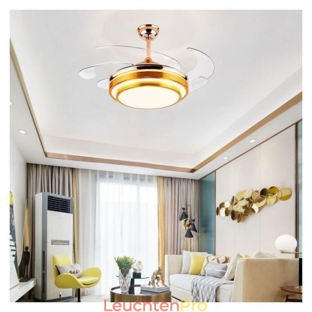 Moderne Deckenventilatorlampe ABS-Lüfterflügel Acrylbeleuchtung Moderne Deckenventilatorlampe ABS-Lüfterflügel Acrylbeleuchtung
