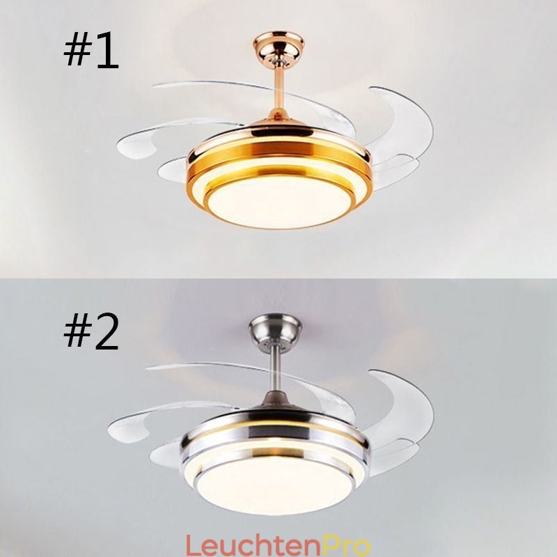 Moderne Deckenventilatorlampe ABS-Lüfterflügel Acrylbeleuchtung