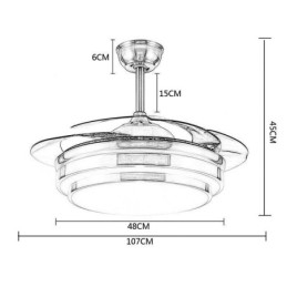 Moderne Deckenventilatorlampe ABS-Lüfterflügel Acrylbeleuchtung
