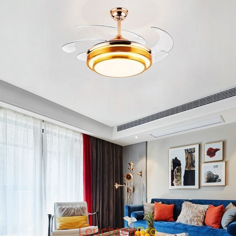 Moderne Deckenventilatorlampe ABS-Lüfterflügel Acrylbeleuchtung