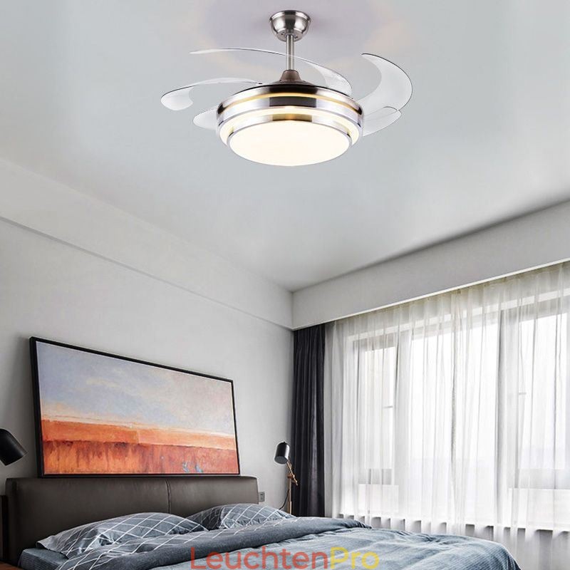 Moderne Deckenventilatorlampe ABS-Lüfterflügel Acrylbeleuchtung