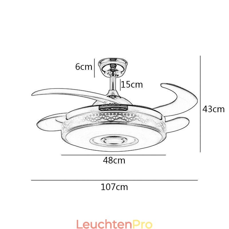 Modernes, elektrisch betriebenes Deckenventilator-Wechselrichter-Ventilatorlicht