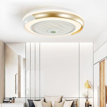 Moderne Deckenventilatorleuchten Runde Deckenleuchte aus Acryl mit Fernbedienung Moderne Deckenventilatorleuchten Runde Deckenleuchte aus Acryl mit Fernbedienung