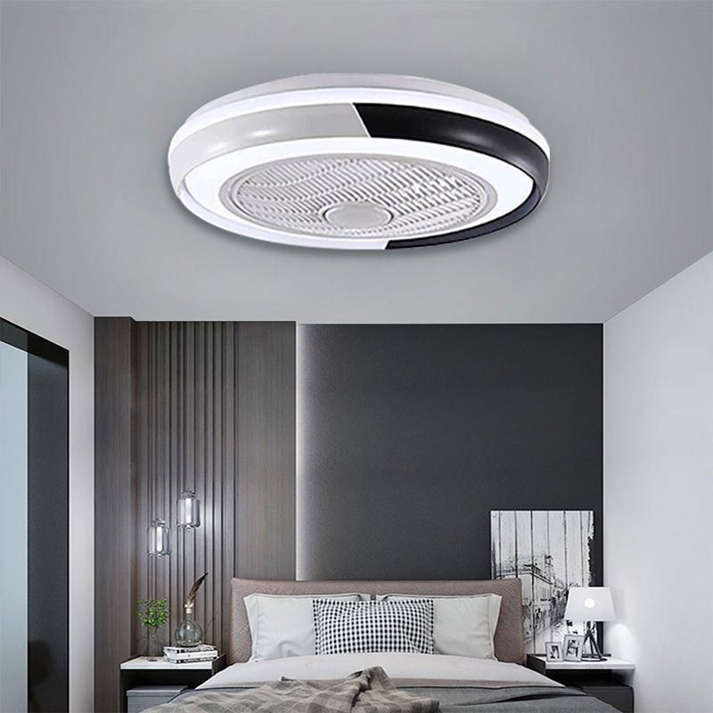 Moderne Deckenventilatorleuchten Runde Deckenleuchte aus Acryl mit Fernbedienung