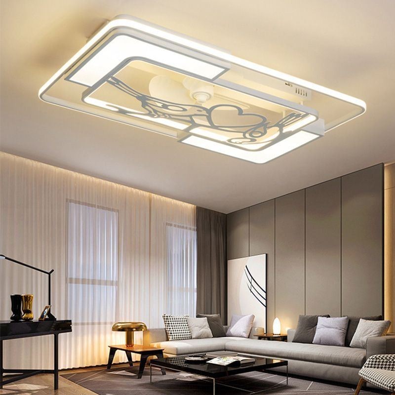 Moderne rechteckige Deckenventilatorleuchten