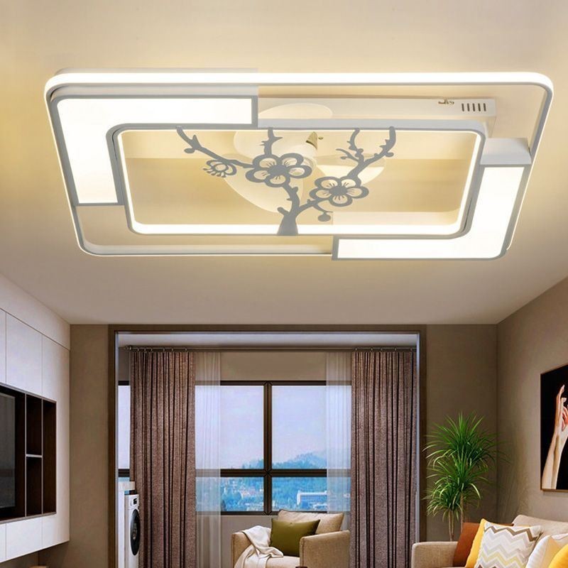 Moderne rechteckige Deckenventilatorleuchten