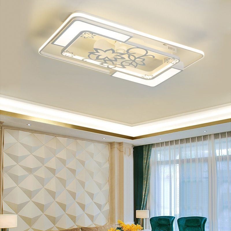 Moderne rechteckige Deckenventilatorleuchten
