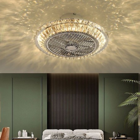 Kristall Deckenventilator Licht Gold Runde Deckenlampe Kristall Deckenventilator Licht Gold Runde Deckenlampe