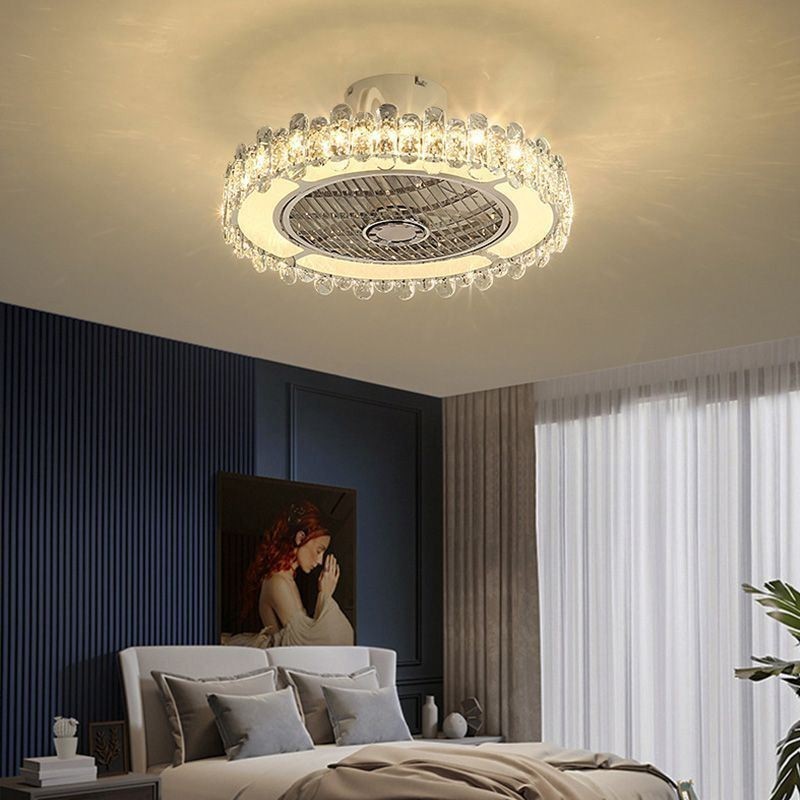 Kristall Deckenventilator Licht Gold Runde Deckenlampe