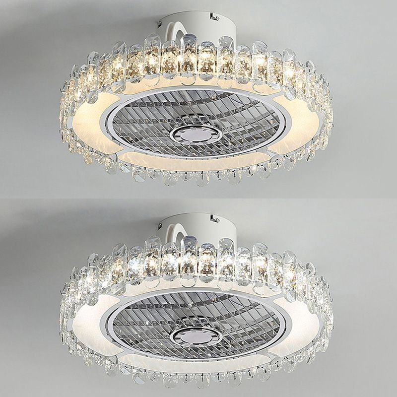 Kristall Deckenventilator Licht Gold Runde Deckenlampe