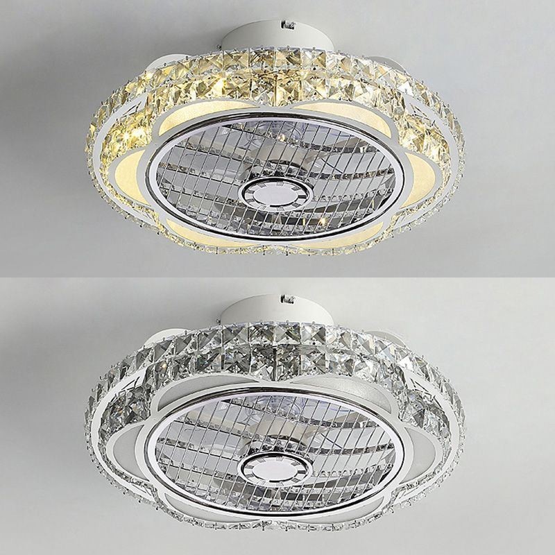 Kristall Deckenventilator Licht Gold Runde Deckenlampe